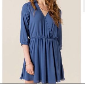 EUC Nordstrom LUSH 'Kendal' Faux Wrap Navy Blue Dress